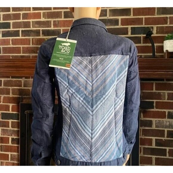 TOAD & Co Norma Women's Jean Jacket Blue Organic Cotton Stretch Button Up Sz XS - Picture 10 of 16